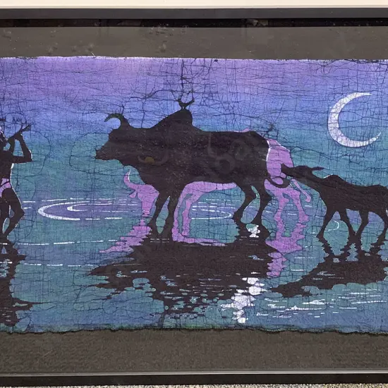 Large Framed Batik Work