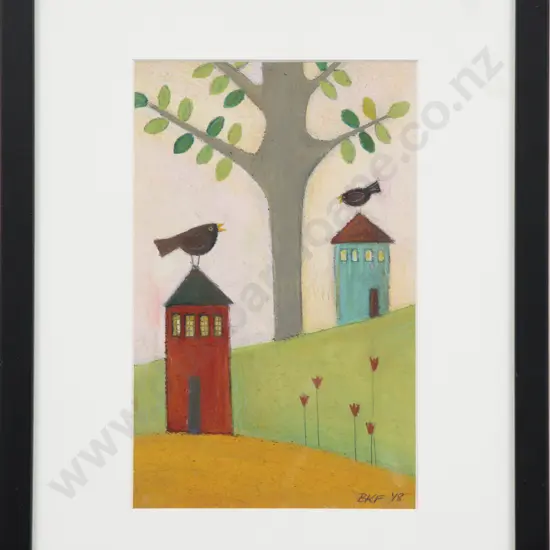 Barbara Franklet - "Local Gossip" - Pastel