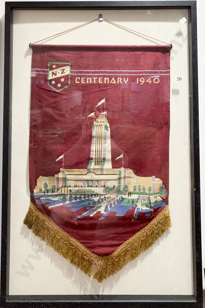 Framed NZ Centenary 1940 Banner Image 1++
