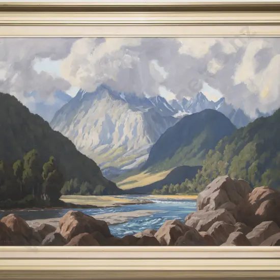 E. B. Lattey - "Mahitahi River South Westland" - Oil on Canvas