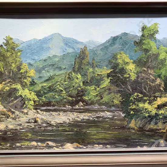 N. McLachlan - "Ruamahunga River" - Oil on Board