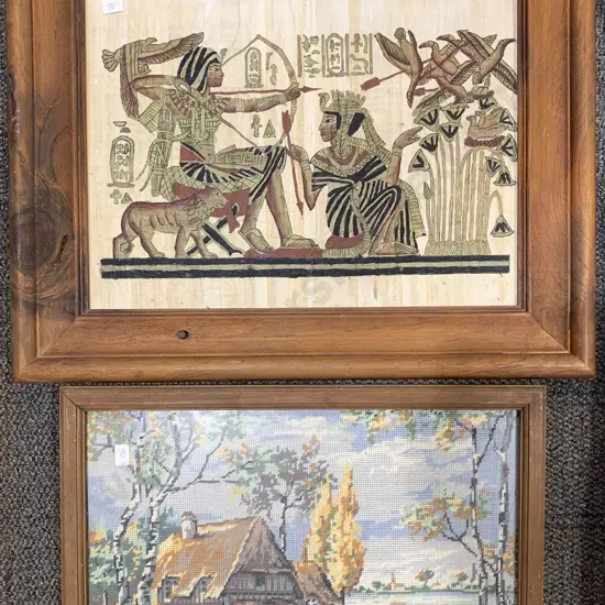 Framed Embroidery Work together with Egyptian Style Work