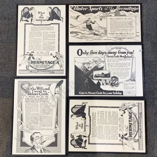 Five Assorted Reproduction Framed Advertising Prints