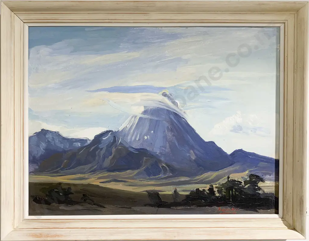 Philip Erskine - "Ngauruhoe" - Oil on Board Image 1++
