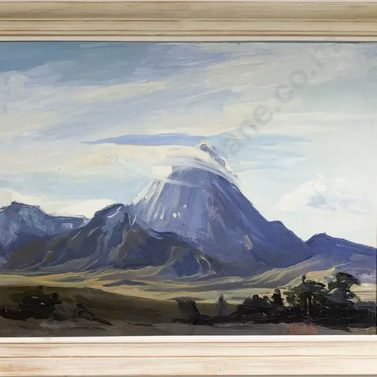 Philip Erskine - "Ngauruhoe" - Oil on Board