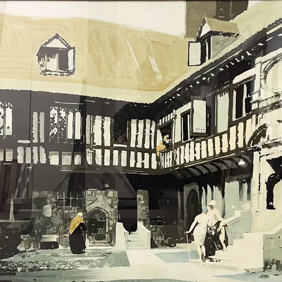 Fred Taylor (British 1875-1963) English Courtyard Poster (Cut)