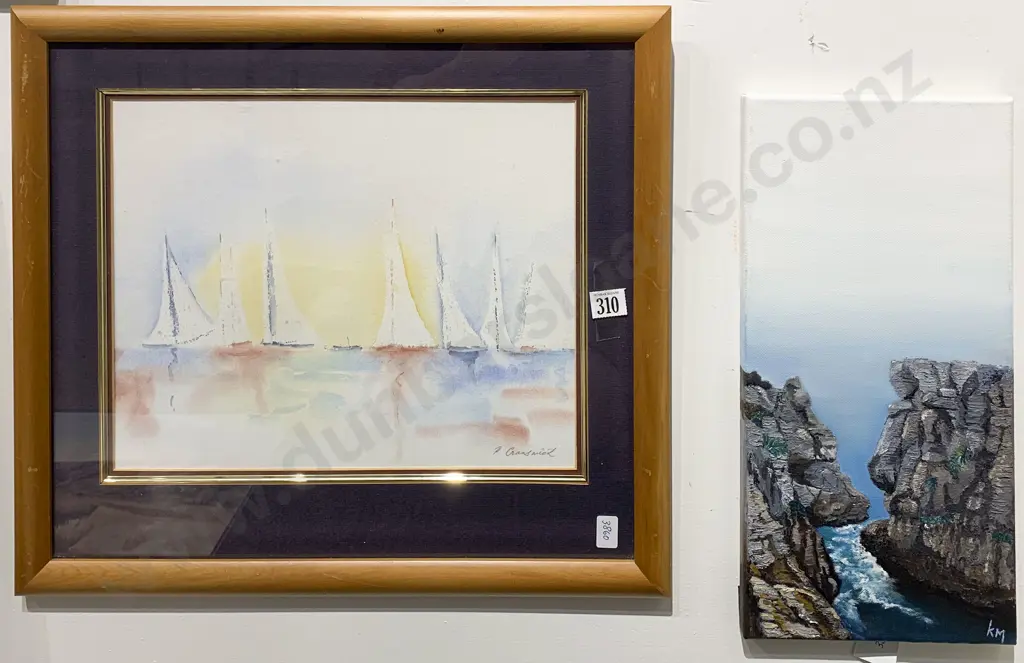 Ken May - "Punakaiki" - Oil on Canvas together with Watercolour Image 1++