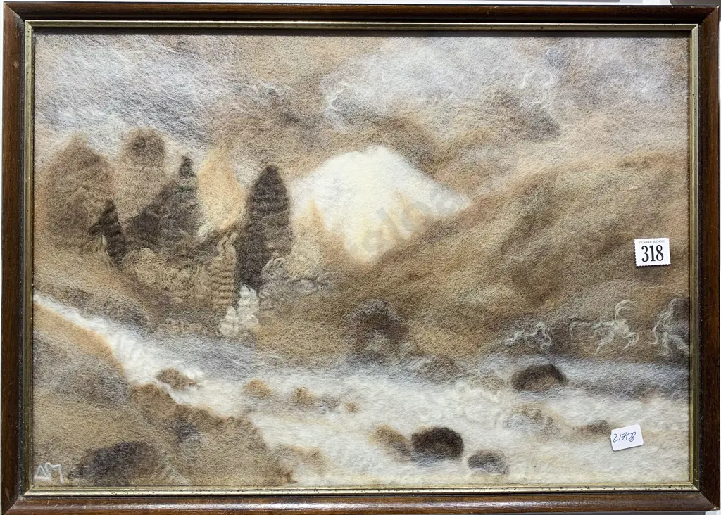 Audrey Mann - "Mt Ngauruhoe in Winter" - Mixed Media Woollen Work Image 1++