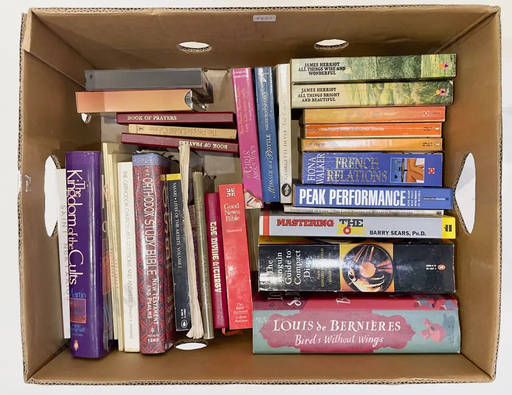 Box of Assorted Books Image 1++
