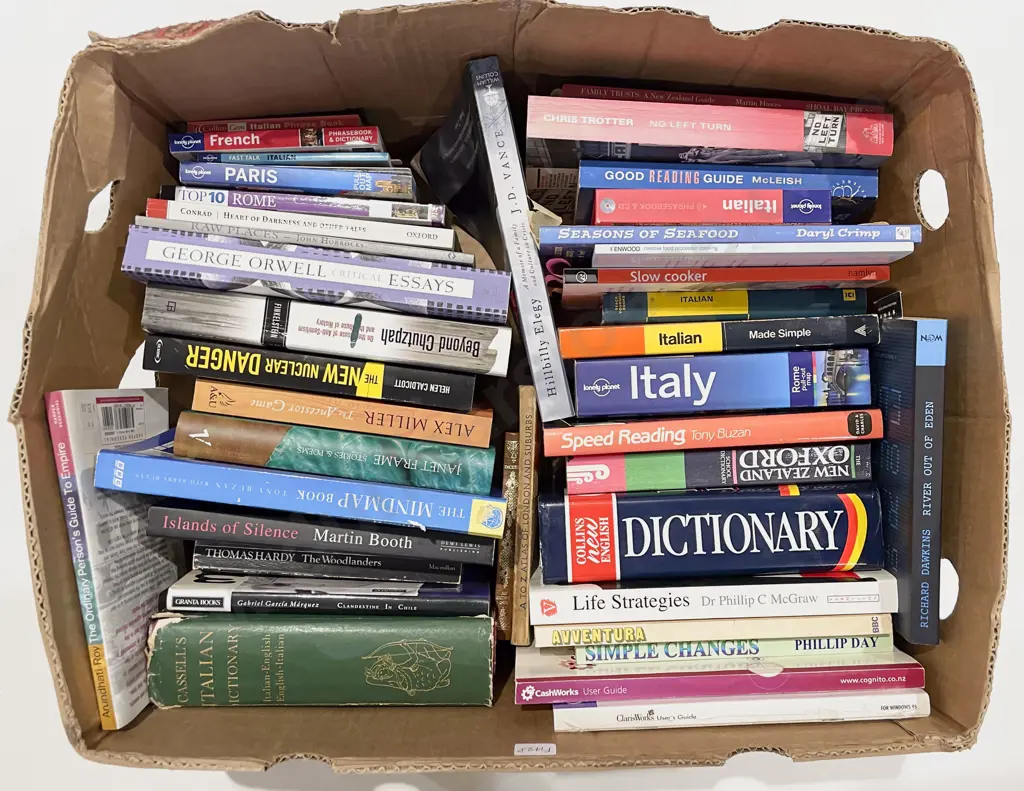 Box of Assorted Books Image 1++