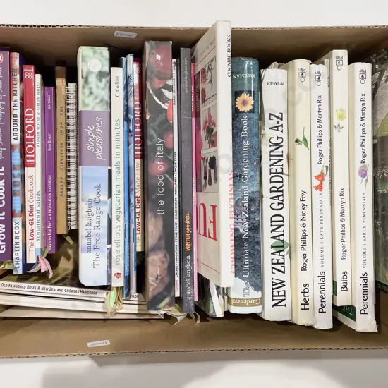 Box of Assorted Gardening & Cook Books