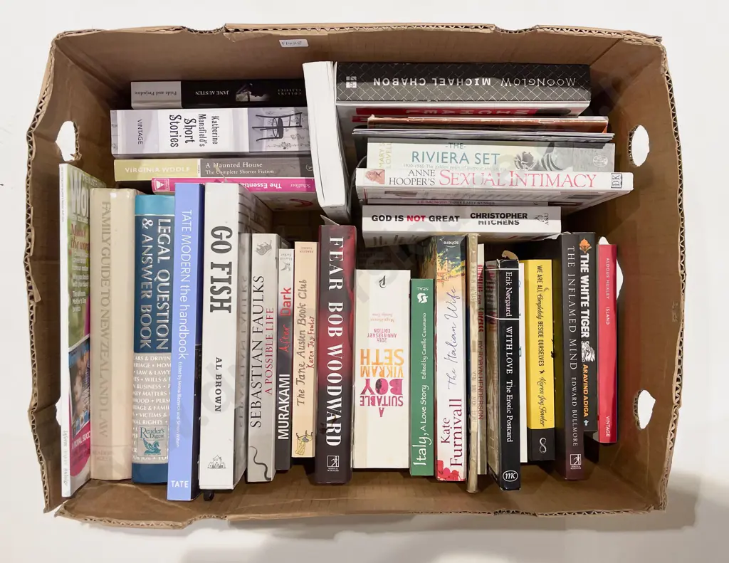 Box of Assorted Books Image 1++