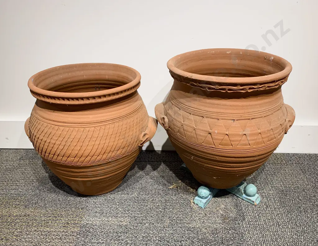 Associated Pair of Terracotta Garden Pots Image 1++