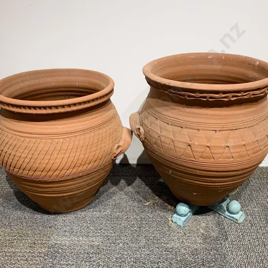 Associated Pair of Terracotta Garden Pots