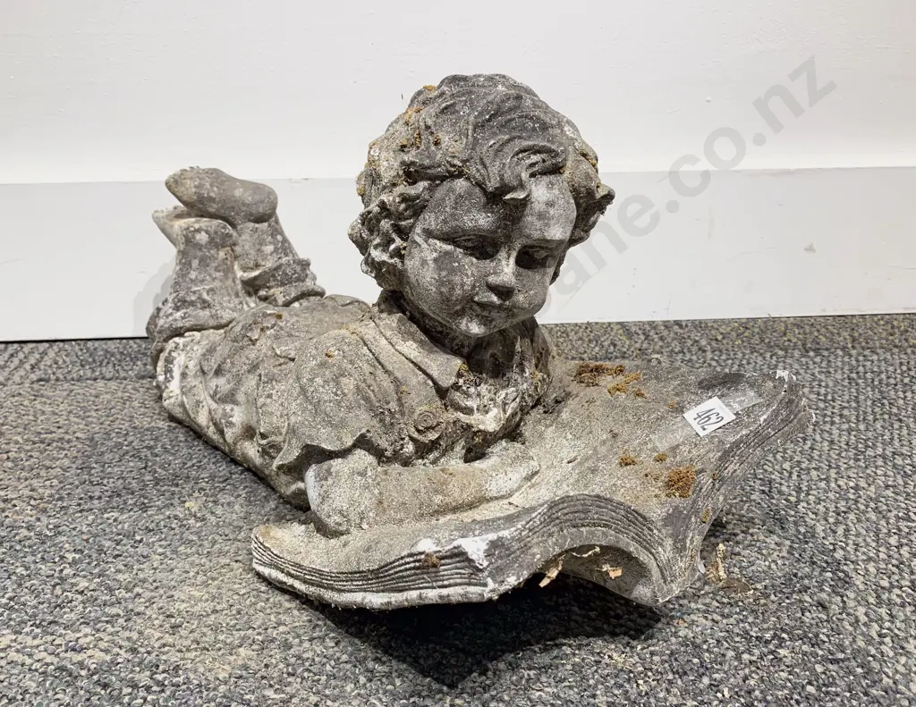 Concrete Garden Ornament of Child Reading Image 1++