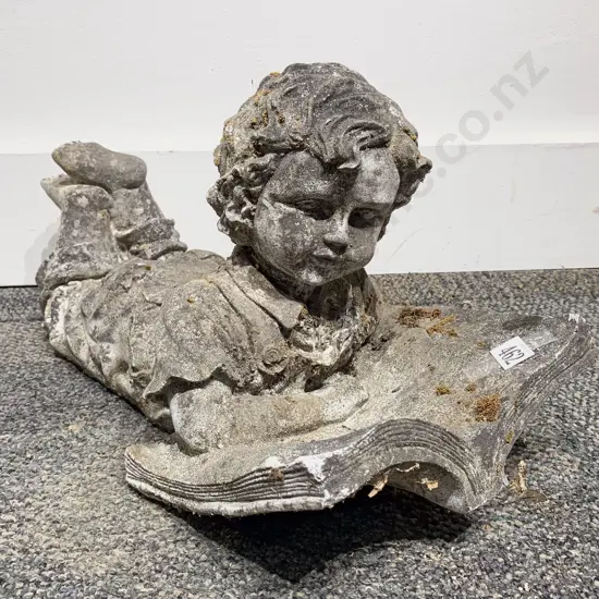 Concrete Garden Ornament of Child Reading