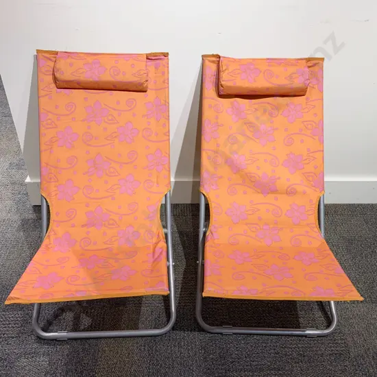 Pair of Folding Deck Chairs
