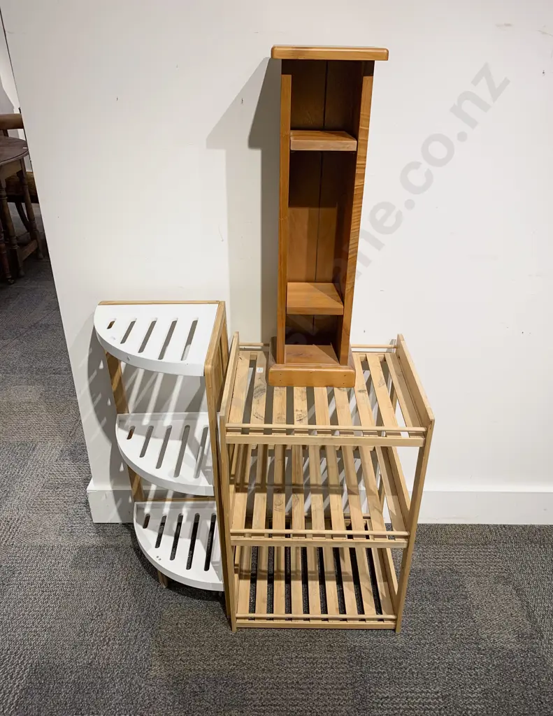 Two Assorted Shelving Units together with CD Rack Image 1++