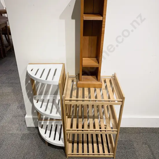 Two Assorted Shelving Units together with CD Rack