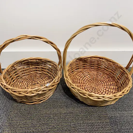 Graduated Pair of Wicker Baskets