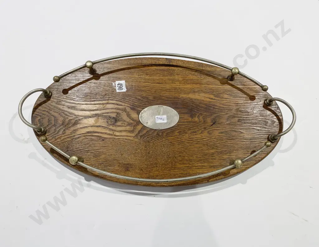 Oval Oak Drinks Tray Image 1++