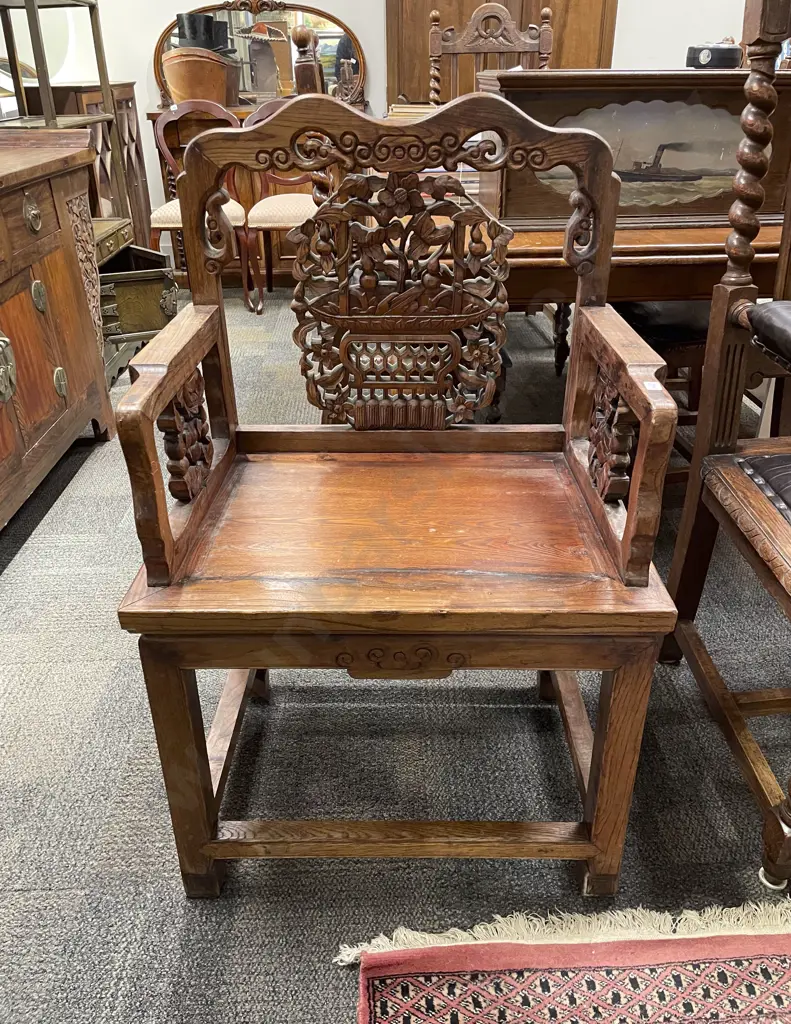 Antique Chinese Rosewood Armchair Image 1++