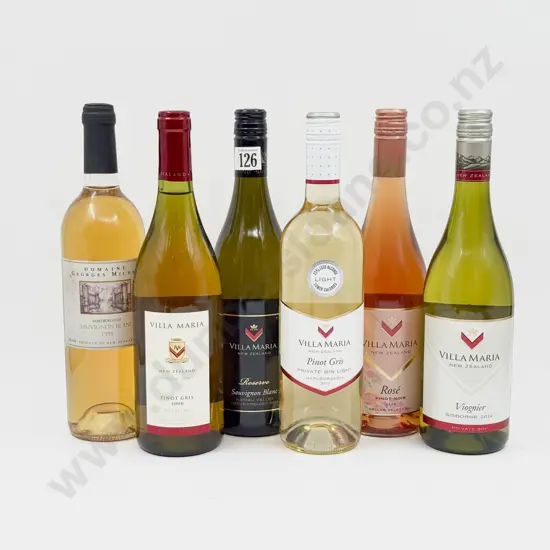 5 Bottles Assorted Villa Maria Estate and 1 George Michel 1998 Sauvignon Blanc