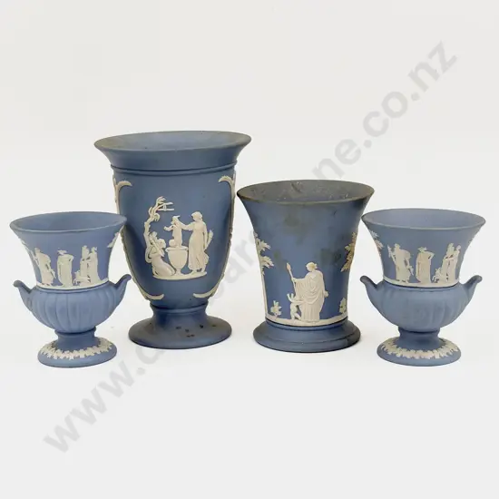 Pair of Small Wedgwood Vases & Two Others