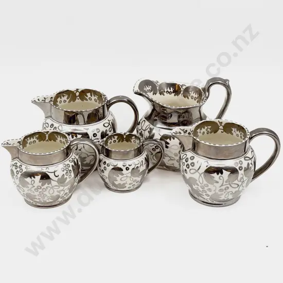 Graduated Set of Five Wedgwood Jugs