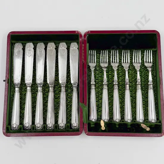 Cased S/P Fruit Knife & Fork Set