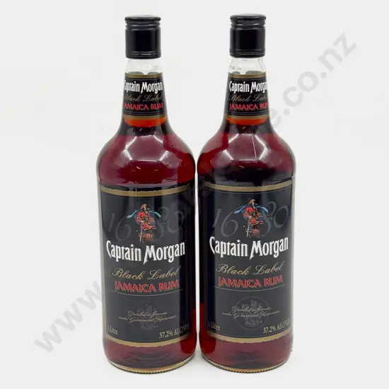 Two Bottles of Captain Morgan Black Label Jamaican Rum