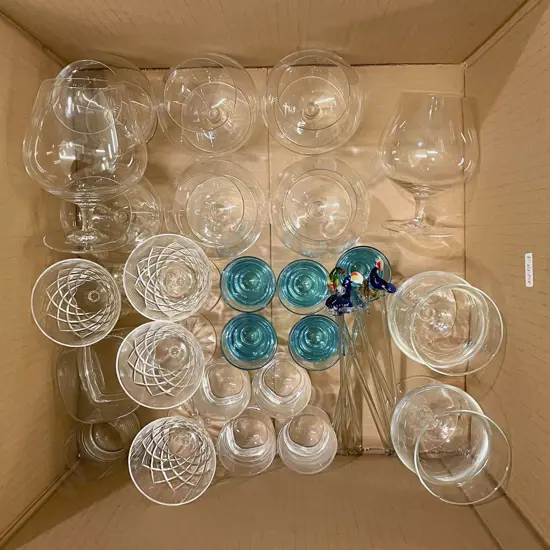 Box of Assorted Glass Ware