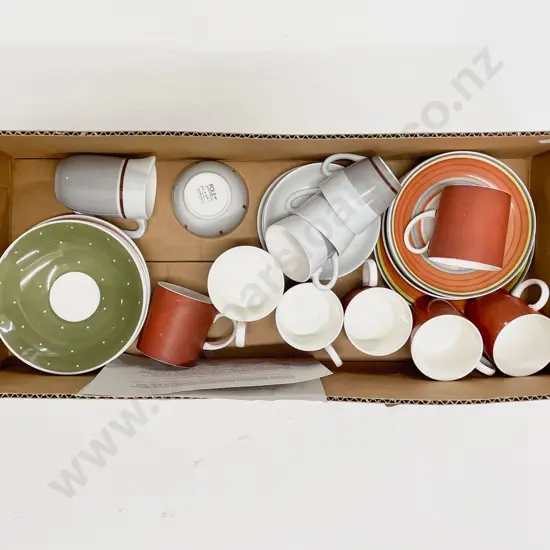 Box Quantity of Assorted Tea & Coffee China incl Wedgwood by Susie Cooper