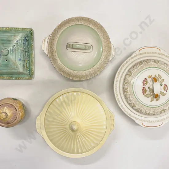 Box Quantity of Assorted Dinner Ware incl Butter Dish & Tureens