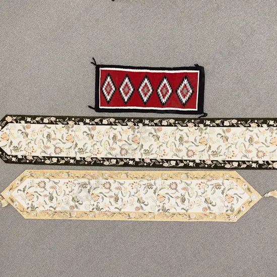 Two Decorative Table Runners & Other