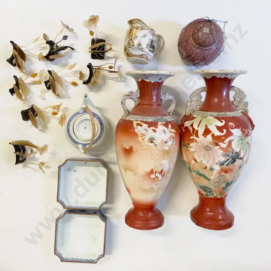 Pair of Chinese Vases & Assorted Ornaments