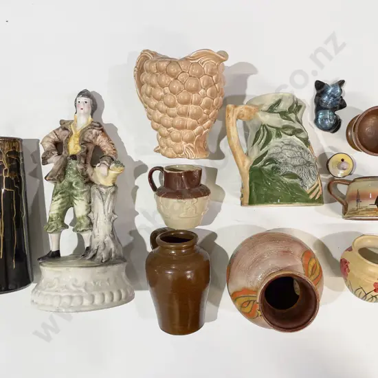 Quantity of Assorted China & Pottery Vases together with Large Figure