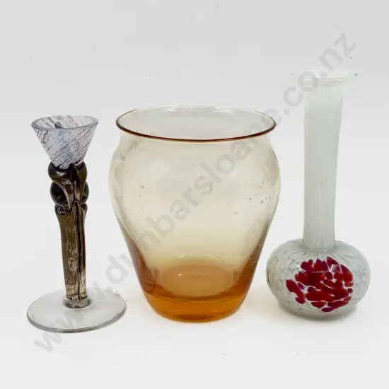 Whitefriars Vase & Two Other Pieces of Art Glass