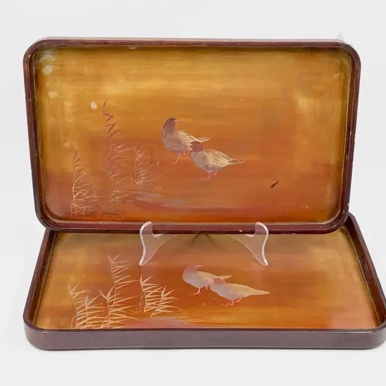 Graduated Pair of Lacquered Trays