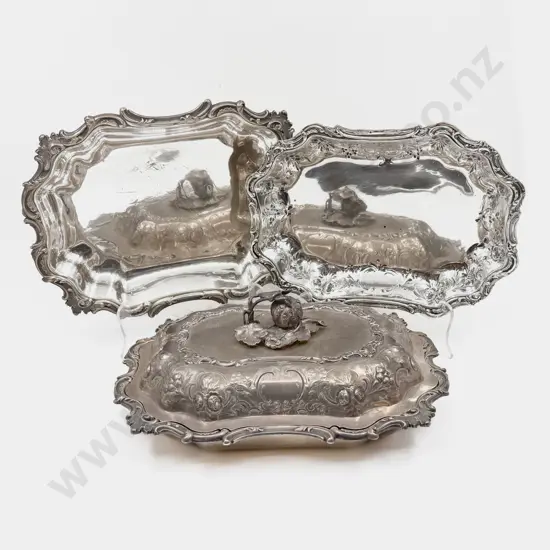 Pair of Ornate S/P Vegetable Tureens