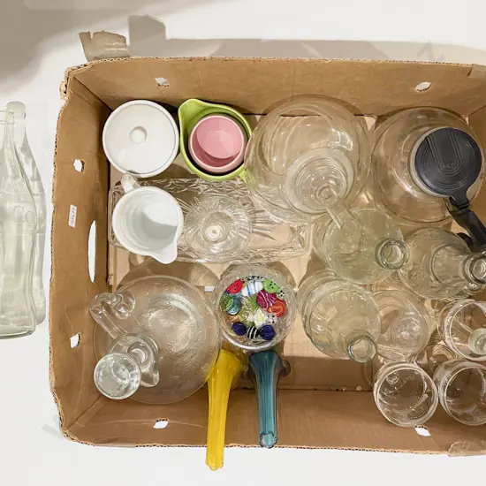 Box of Assorted Glass Ware etc