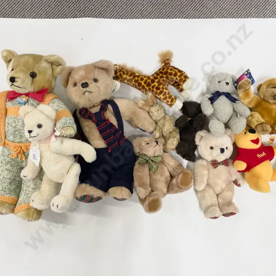 Box of Assorted Teddy Bears etc