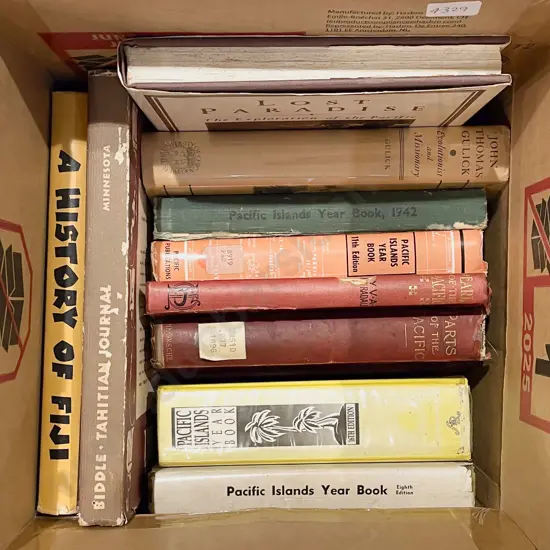 Box Quantity of Assorted Pacific Island Reference Books