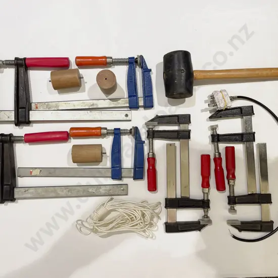 Tub of Assorted Clamps etc
