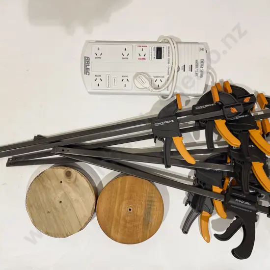 Basket of Assorted Modern Clamps etc
