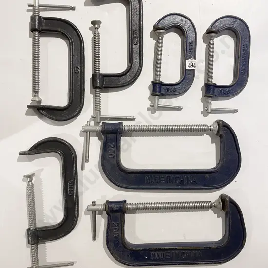 Seven Assorted G Clamps