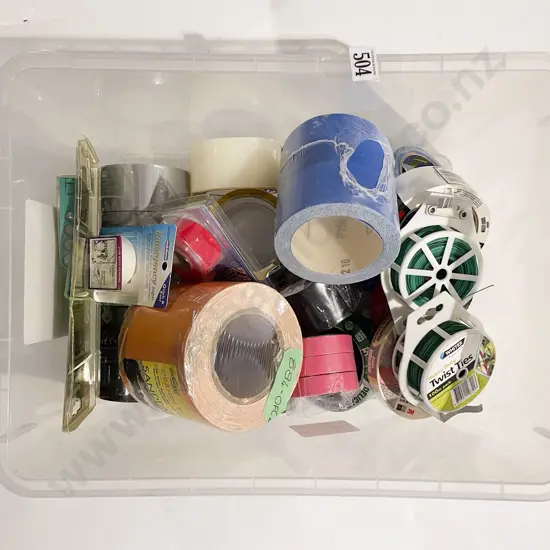 Tub of Assorted Mostly As New Tapes & Sandpaper etc