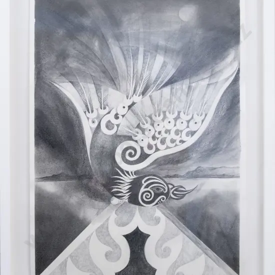 Robin Slow - Stylised Bird Study - Graphite & Watercolour on Paper