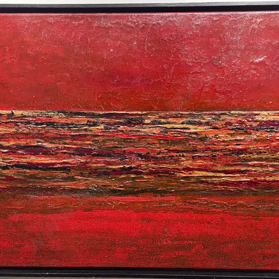 Sheree J. Phyn - "Red Haze" - Mixed Media on Canvas