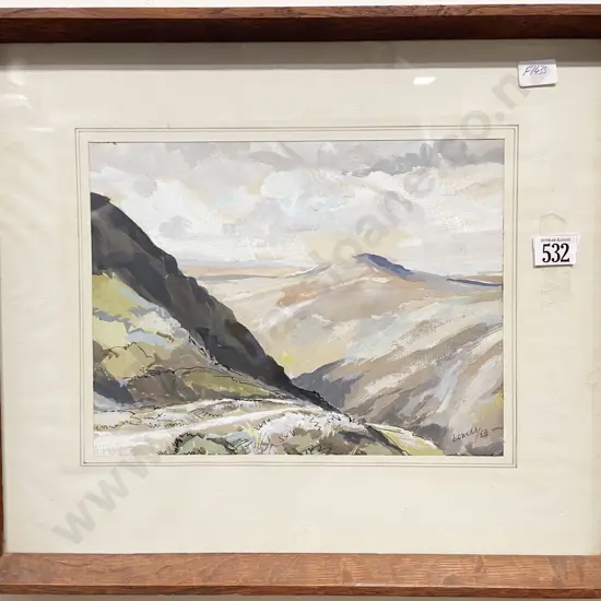 Signed Lomas - "Hill Top Scene" - Mixed Media